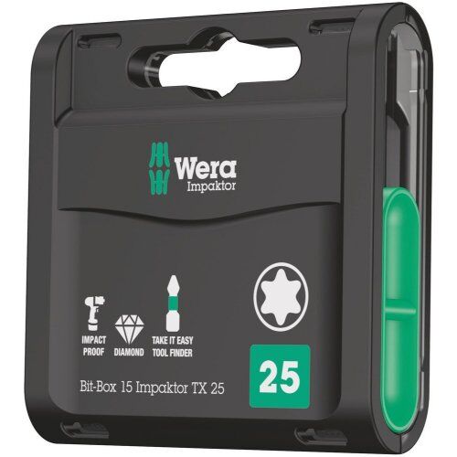  Bits für TORX®-Schrauben Bit-Box 15 Impaktor TX, TX 25 x 25 mm, 15-teilig 12454214