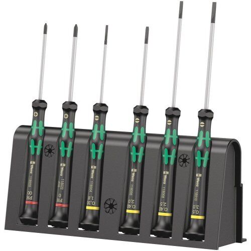  Serie Kraftform Micro 2035/6 A Elektroniker-Schraubendrehersatz + Rack, 6-teilig 12452543