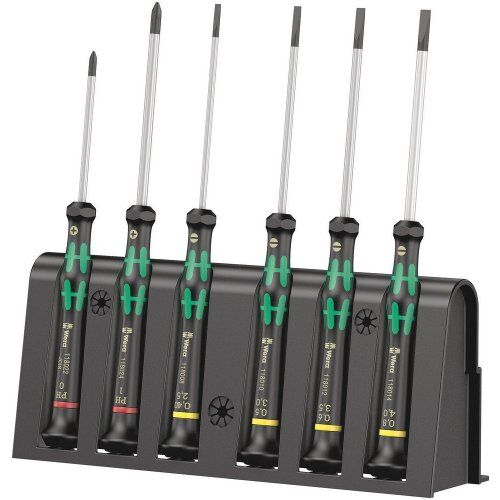  Serie Kraftform Micro 2035/6 B Elektroniker-Schraubendrehersatz + Rack, 6-teilig 12452501