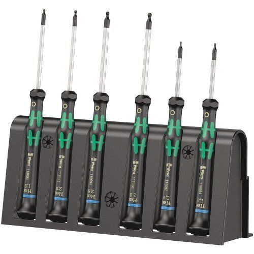  Serie Kraftform Micro 2052/6 Elektroniker-Schraubendrehersatz + Rack, 6-teilig 12452595