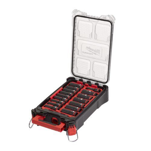  1/2" Schlagnüsse Milwaukee PACKOUT Schlagnuss-Set 1/2"lang, 16-tlg. 12465122