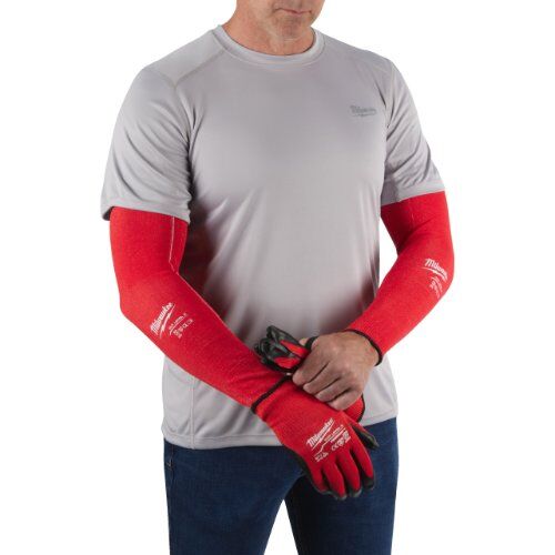 Persönliche Schutzausrüstung Arbeitshandschuhe Milwaukee Arm-Schnittschutz Klasse C, Länge 400 mm rot 12464806