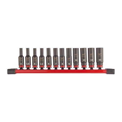  1/4" Schlagnüsse Milwaukee Schlagnuss-Set 1/4"lang (12-tlg.) SHOCKWAVE 12465170