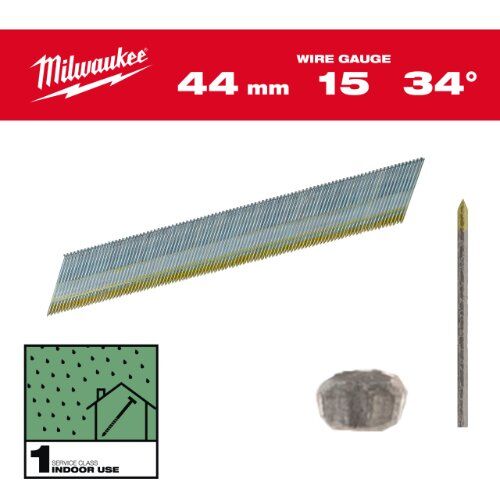  Nägel und Klammern Milwaukee Stift-Nägel 15G 34° 44 mm SC1 (2.500) 12465021