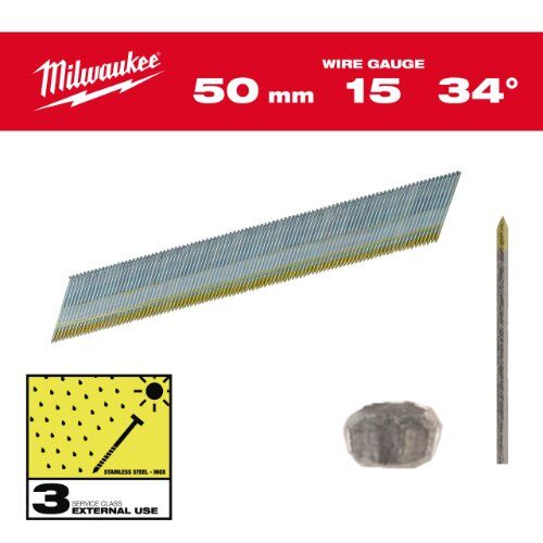  Nägel und Klammern Milwaukee Stift-Nägel 15G Inox34° 50mm SC3 (2.500) 12464951