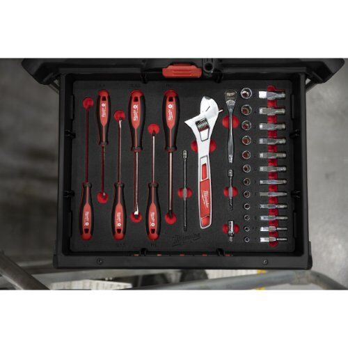  Adapter und Koffereinlagen Milwaukee PACKOUT Ratschen- und Schraubendreher-Einlage 35-tlg. 12464553