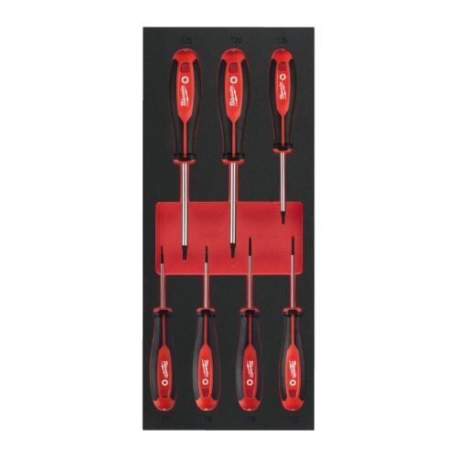  Schaumstoffeinsätze Milwaukee Tri-Lobe Schraubendreher Einlage 7-tlg., Torx 12464591