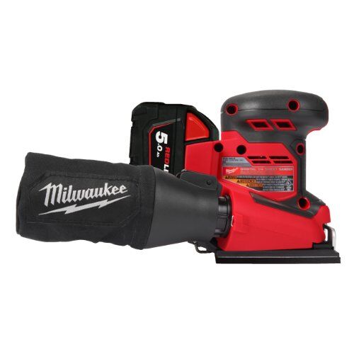  Akkugeräte Exzenterschleifer Milwaukee Akku-Schwingschleifer M18BQSS-502B, incl. 2 Akkus, Ladegerät, Werkzeugtasche 12463571
