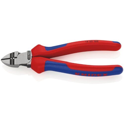  Abisolier-Seitenschneider KNIPEX 14 22 160 Abisolier-Seitenschneider mit Mehrkomponenten-Hüllen schwarz atramentiert 160 mm 12380369