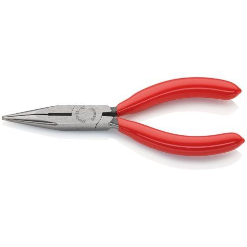  Flachrundzangen mit Schneide (Radiozangen) KNIPEX 25 01 140 Flachrundzange mit Schneide (Radiozange) mit Kunststoff überzogen schwarz atramentiert 140 mm 12380844