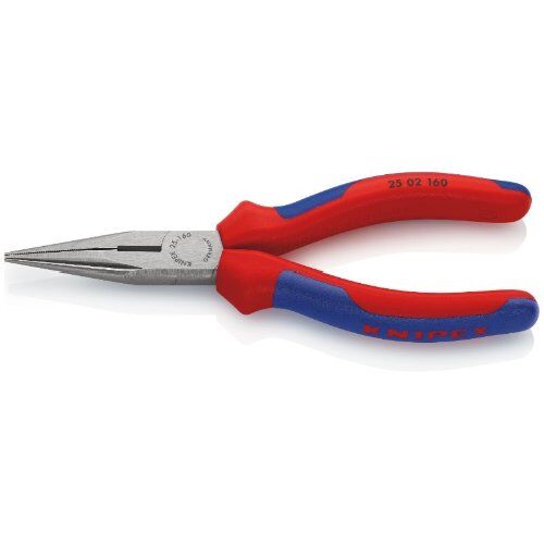  Flachrundzangen mit Schneide (Radiozangen) KNIPEX 25 02 160 Flachrundzange mit Schneide (Radiozange) mit Mehrkomponenten-Hüllen schwarz atramentiert 160 mm 12380841