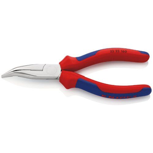  Flachrundzangen mit Schneide (Radiozangen) KNIPEX 25 25 160 Flachrundzange mit Schneide (Radiozange) mit Mehrkomponenten-Hüllen verchromt 160 mm 12380839