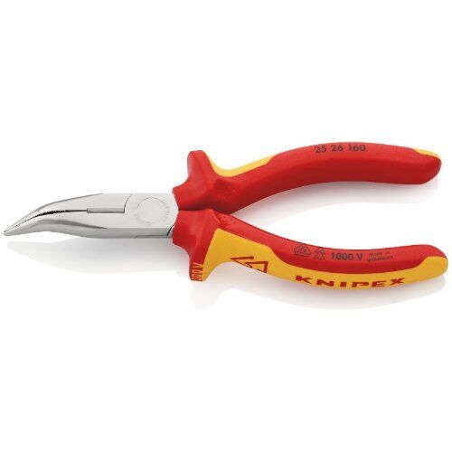  Flachrundzangen mit Schneide (Radiozangen) KNIPEX 25 26 160 Flachrundzange mit Schneide (Radiozange) isoliert mit Mehrkomponenten-Hüllen, VDE-geprüft verchromt 160 mm 12380849