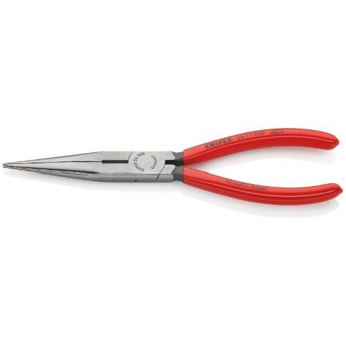  Flachrundzangen mit Schneide (Storchschnabelzangen) KNIPEX 26 11 200 Flachrundzange mit Schneide (Storchschnabelzange) mit Kunststoff überzogen schwarz atramentiert 200 mm 12380829