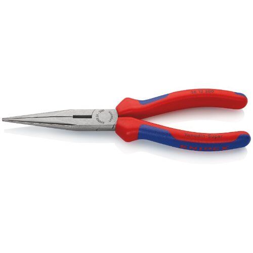  Flachrundzangen mit Schneide (Storchschnabelzangen) KNIPEX 26 12 200 Flachrundzange mit Schneide (Storchschnabelzange) mit Mehrkomponenten-Hüllen schwarz atramentiert 200 mm 12380824