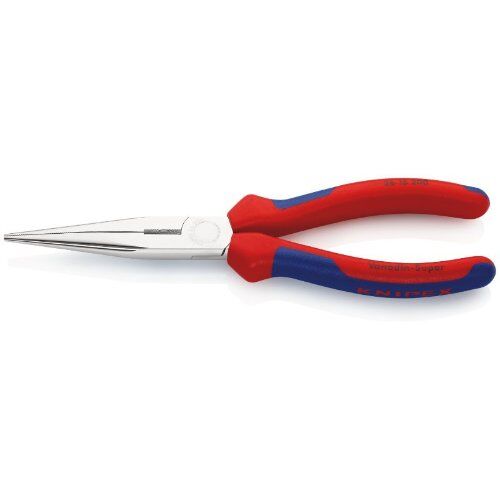  Flachrundzangen mit Schneide (Storchschnabelzangen) KNIPEX 26 15 200 Flachrundzange mit Schneide (Storchschnabelzange) mit Mehrkomponenten-Hüllen verchromt 200 mm 12380833