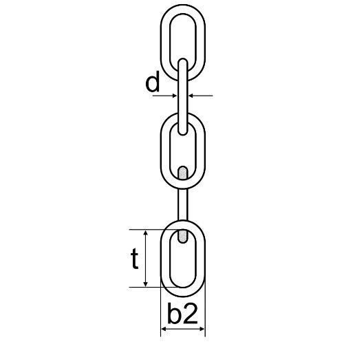 Rundstahlketten nach DIN 5685, C-Glieder (langgliedrig) Rundstahlkette DIN 5685/C, 8 mm, blank, 15 m 12403577