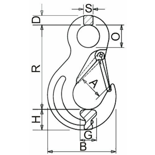  Haken Ösenlasthaken, mit Schmiedefalle CARTEC® Ösenlasthaken(Schmiedefalle), GK6, Edelstahl, 8 mm 12403006