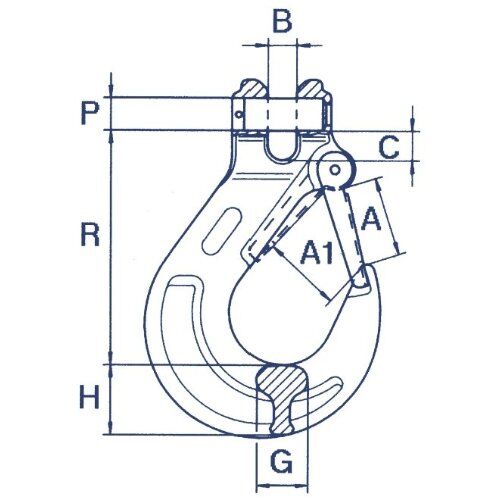  Haken Gabelkopf-Lasthaken, mit Schmiedefalle CARTEC® Gabelkopf-Lasthaken(Schmiedefalle), GK8, 6 mm 12401428
