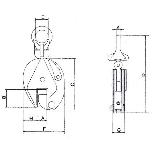 Blechgreifer mit 45° Schwenkbügel McBULL® Blechgreifer, 2 t, 0-25 mm 12398687