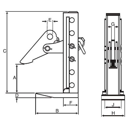  Hebeklemmen, verstellbar McBULL® Horizontal Hebeklemme(verstellbar), 6 t(pro Paar), 0-240 mm 12398683