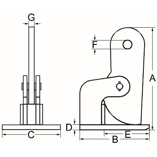 Hebeklemmen Hebeklemmen McBULL® Horizontal Hebeklemme, 1 t(pro Paar), 0-60 mm 12398669