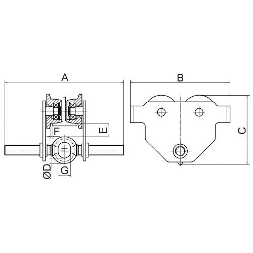  Rollfahrwerke McBULL® Rollfahrwerk, 1,0 t, 58-220 mm 12398660