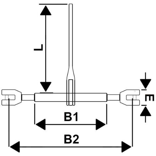  Ratschenlastpanner (mit Ausdrehsicherung) mit 2 Gabelkopf-Anschlüssen McBULL® Ratschenlastspanner(Gabelkopf, langer Hebel), GK10, 8 mm 12402783