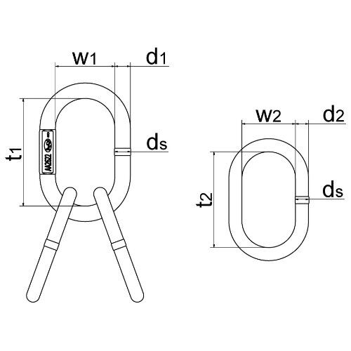  Aufhängeköpfe für Drahtseile, für 3- und 4-strängig Aufhängekopf für Drahtseile, GK8, A45+2xA36 12401257