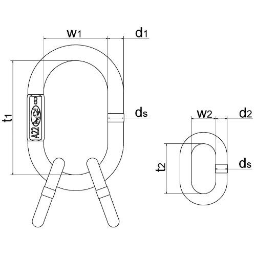  Aufhängeringe/-köpfe Aufhängeköpfe ohne Flachstelle, für 3- und 4-strängig Aufhängekopf, GK8, A26/B18 12401241