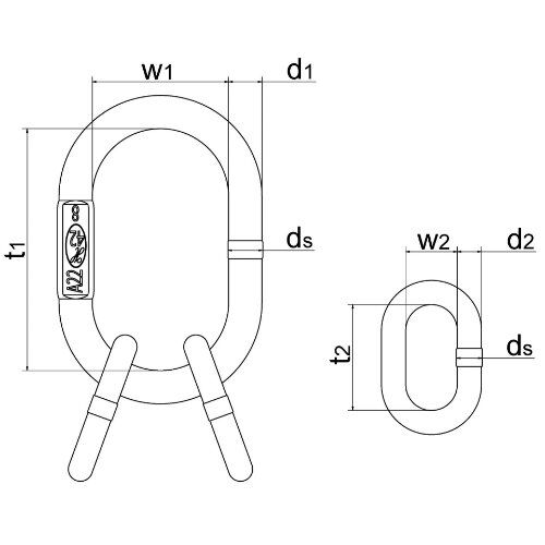  Aufhängeköpfe ohne Flachstelle nach EN 1677-4, für 3- und 4-strängig Aufhängekopf, GK6, Edelstahl, A26/B22 12402979