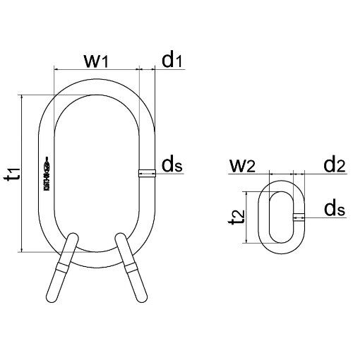  Aufhängeringe/-köpfe Übergroße Aufhängeringe/-köpfe, für Einfachkranhaken DIN 15401, für 3- und 4-strängig Sonder-Aufhängekopf, GK10, A40X 340x180mm 12402648