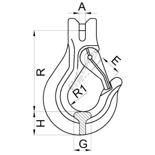  Gabelkopf-Lasthaken (große Ausführung), mit Schmiedefalle McBULL® Großer Gabelkopf-Lasthaken(Schmiedefalle), GK8, 13 mm 12401453
