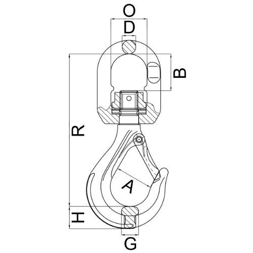  Wirbelhaken, mit Axial-Nadellager McBULL® Wirbelhaken(Axial-Nadellager), GK8, 16 mm 12401466