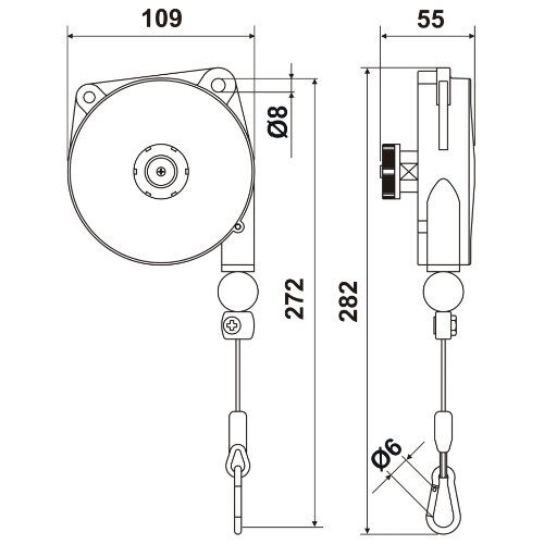  Balancer / Federzüge, 0,4 - 3 kg, 1,6 m Seil McBULL®  Balancer/Federzug, 0,4-1 kg, 1,6 m 12398837