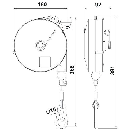  Balancer / Federzüge, 8 - 10 kg, 2,5 m Seil McBULL®  Balancer/Federzug, 8-10 kg, 2,5 m 12398848