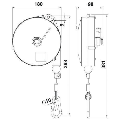  Balancer / Federzüge, 2 - 14 kg, 2,5 m Seil McBULL®  Balancer/Federzug, 8-10 kg, 2,5 m 12398843