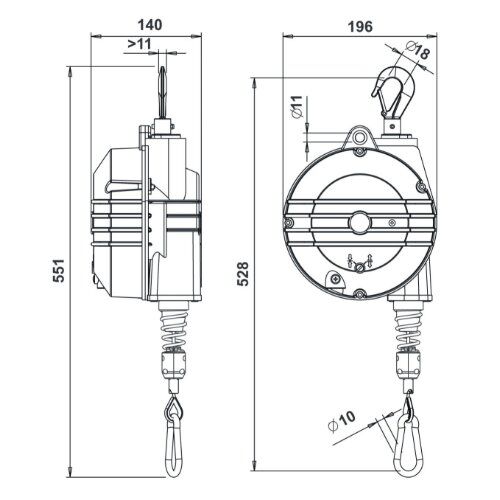  Balancer / Federzüge, 4 - 25 kg, 2 m Seil McBULL®  Balancer/Federzug, 18-22 kg, 2 m 12398835