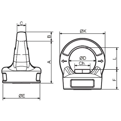  Ringmuttern, variabel CARTEC® Ringmutter (drehbar), GK10, M16, 1500 kg (90°)/4000 kg (0°) 12403337