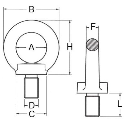  Ringschrauben, fix, nach DIN 580 Ringschraube, DIN 580, galv. verz., C15E, M8 12403342