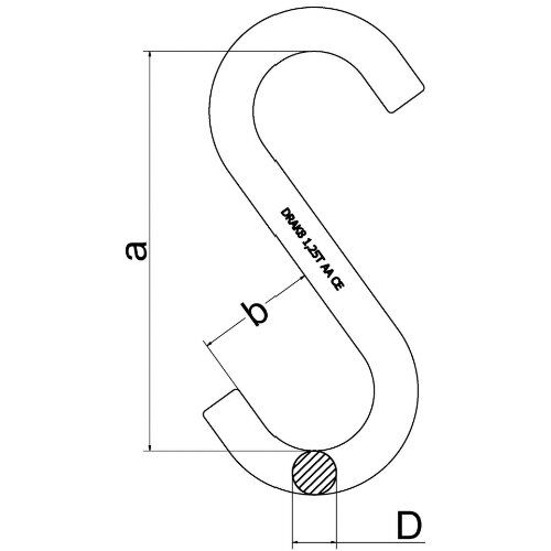  Hochfeste S-Haken, offene Form, Standardausführung S-Haken(hochfest), offen, 16x130 mm, 500 kg 12401293