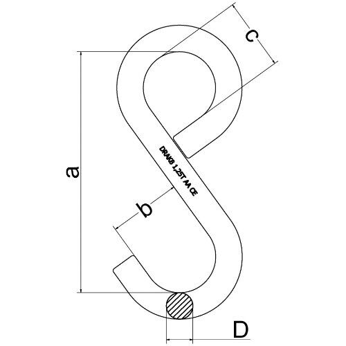  Hochfeste S-Haken, geschlossene Form, Standardausführung S-Haken(hochfest), geschlossen, 50x450 mm, 6000 kg 12401340