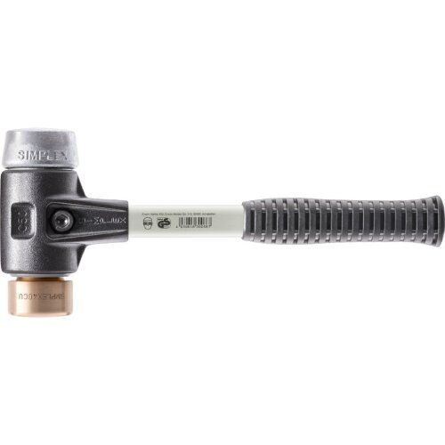  SIMPLEX-Schonhämmer ‒ mit verstärktem Stahlgussgehäuse und Fiberglasstiel SIMPLEX-Schonhammer
mit verstärktem Stahlgussgehäuse und Fiberglasstiel,
Ø 40,
Kupfer / Weichmetall 12404160