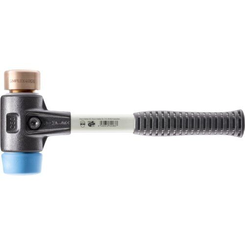  SIMPLEX-Schonhämmer ‒ mit verstärktem Stahlgussgehäuse und Fiberglasstiel SIMPLEX-Schonhammer
mit verstärktem Stahlgussgehäuse und Fiberglasstiel,
Ø 30,
TPE-soft / Kupfer 12404092