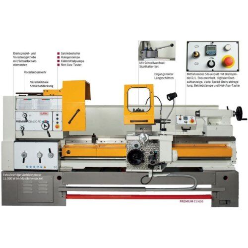  PREMIUM CU 630 ELMAG Universal-Drehmaschine PREMIUM CU 630 Spitzenweite 3000mm, inkl. RÖHM-Drehfutter 12416841