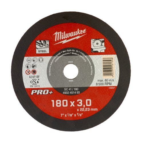  Metallschneiden Milwaukee Metalltrennscheibe 180 x 3 mm PRO+ 12440285