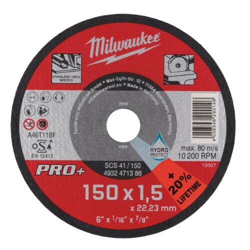  Metallschneiden Milwaukee Metalltrennscheibe PRO+ INOX, SCS41 1 mm, 150 mm 12440295