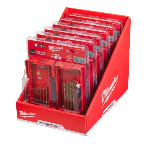 HSS G Tin Milwaukee Metallbohrer-Satz SHOCKWAVE HSS-G RED HEX Titan 1/4", 10-tlg. Set 12441055