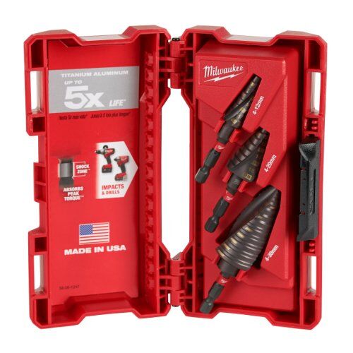  Metall Stufenbohrer Milwaukee Stufenbohrerset schlagfest SHOCKWAVE 3-tlg. 12441358