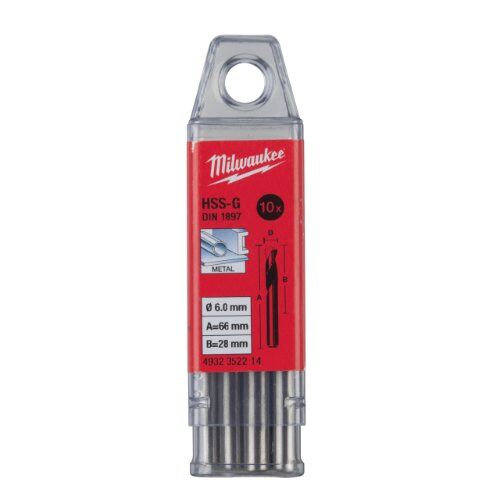  HSS-G Milwaukee Metallbohrer HSS-G kurz DIN 1897 6,0 x 66 mm, HSS-G kurz 12441245
